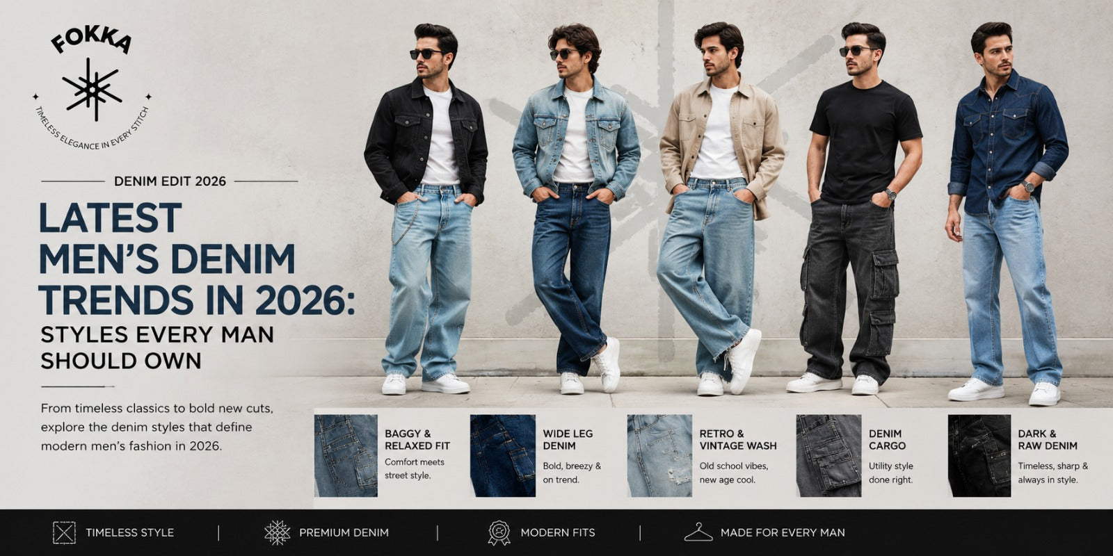 Latest men's denim trends 2026