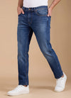 Dark Blue Denim Straight Jeans