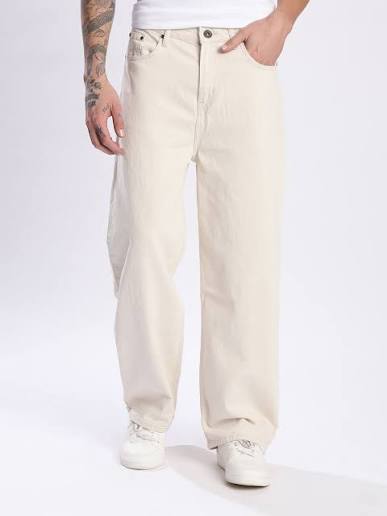 White Denim Baggy Jeans