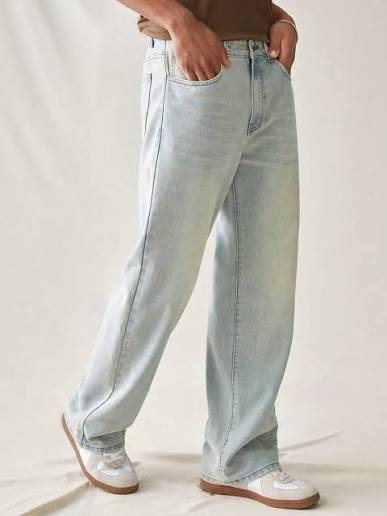 White - Blue Denim Classic Jeans